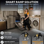 KANIS Professional Dog Washing Station - 304 Stainless Steel Pet Wash Sink & Grooming Bathtub w/Shower, Floor Grates and Storage for Large, Medium & Small Pets (50", 1 Drawer - Right Ramp)