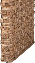 Bali & pari Alda Handwoven Seagrass Console Table - Rustic Wicker Waterfall Accent Table for Living Room, Hallway, or Entryway, Natural Brown
