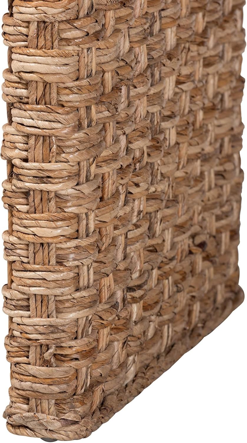 Bali & pari Alda Handwoven Seagrass Console Table - Rustic Wicker Waterfall Accent Table for Living Room, Hallway, or Entryway, Natural Brown