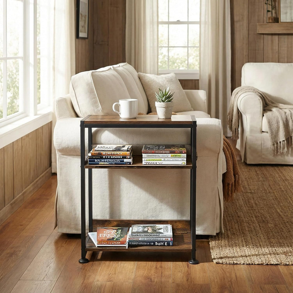 Seydrey 3 Tier End Table with Fabric Drawer, Small Side Table for Small Space...
