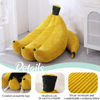 Banana Chaise Lounge Sofa Chair for Living Room, Bean Bag Chair with Ottoman, Floor Sofa Bed with Footrest, Comfy Convertible Lounger, Plush Couch for Bedroom, Dorm (Yellow, Queen)