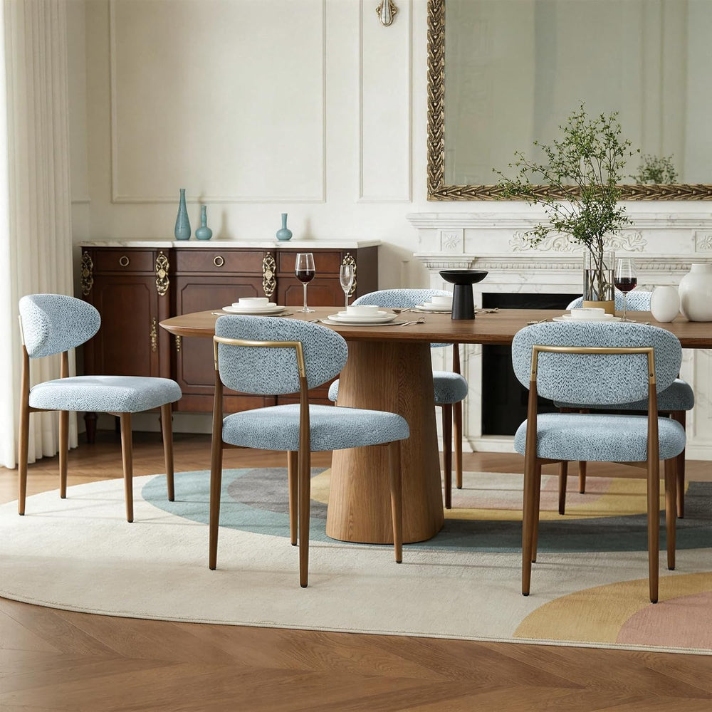 300LBS Dining Chairs Set of 2,Metal Kitchen Chairs,Modern Chenille Upholstere...