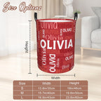 Custom Name Laundry Hamper, Personalized Laundry Basket with Name for Boys Girls Kids Men Women, Customized Name Dirty Clothes Basket Gifts for Clothes Toy Bathroom Bedroom Laundry Room Dorm