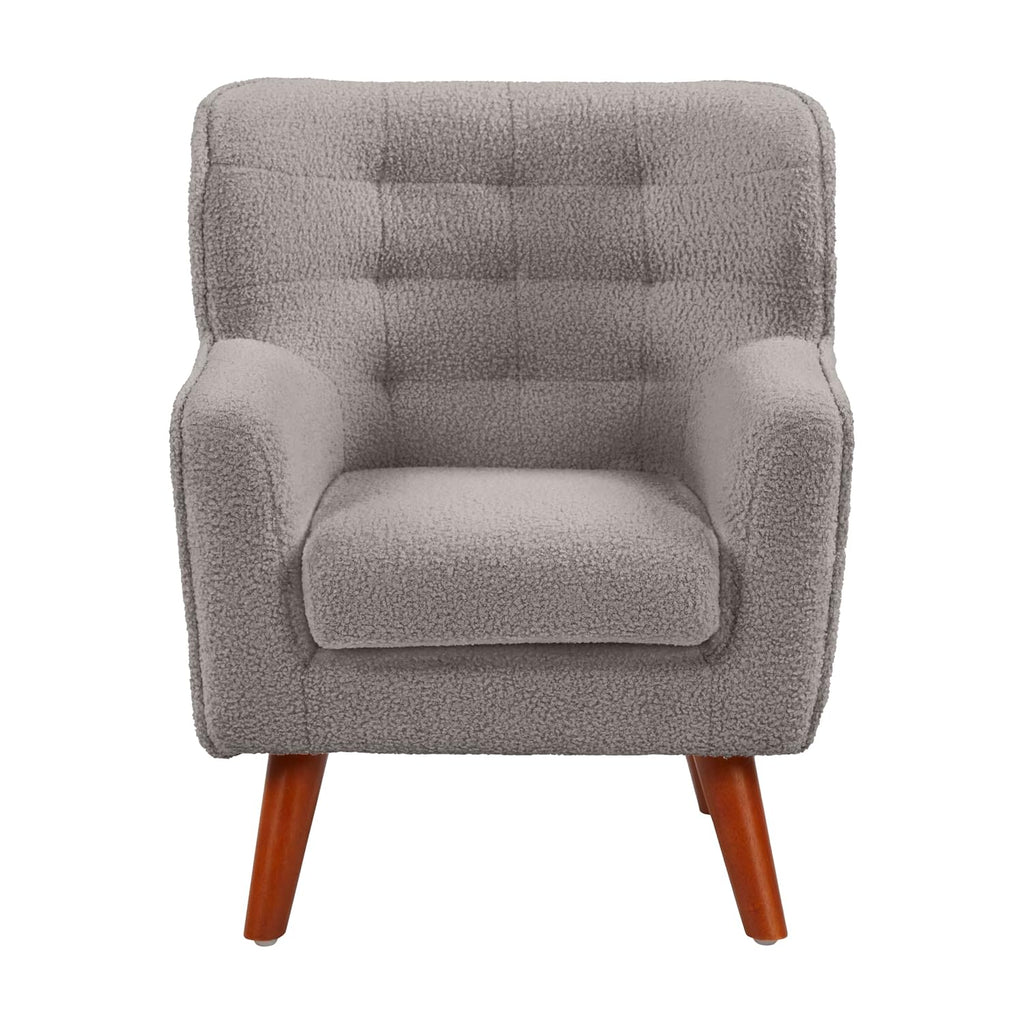 ECR4Kids Mila Sherpa Toddler Arm Chair with Removable Wooden Legs, Kids Furniture, Grey