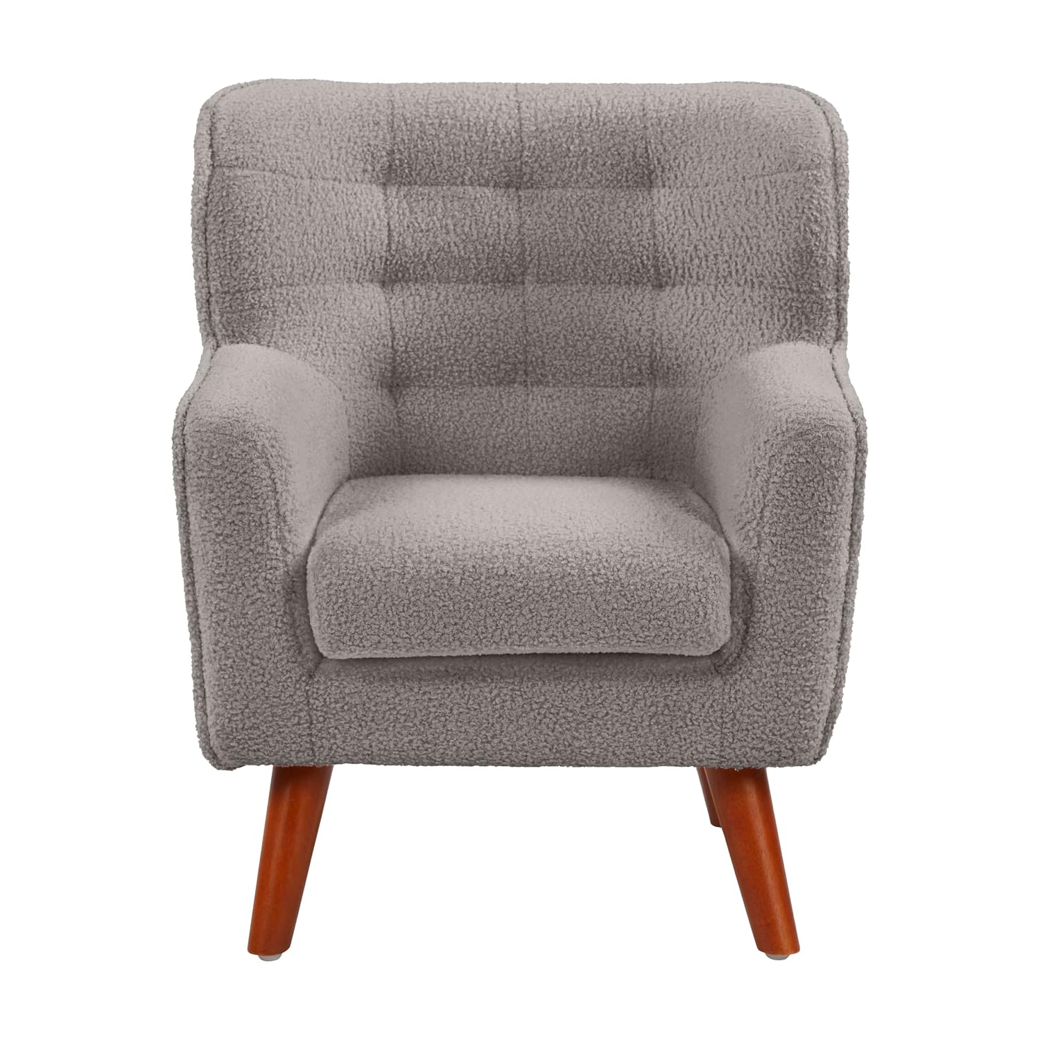 ECR4Kids Mila Sherpa Toddler Arm Chair with Removable Wooden Legs, Kids Furniture, Grey