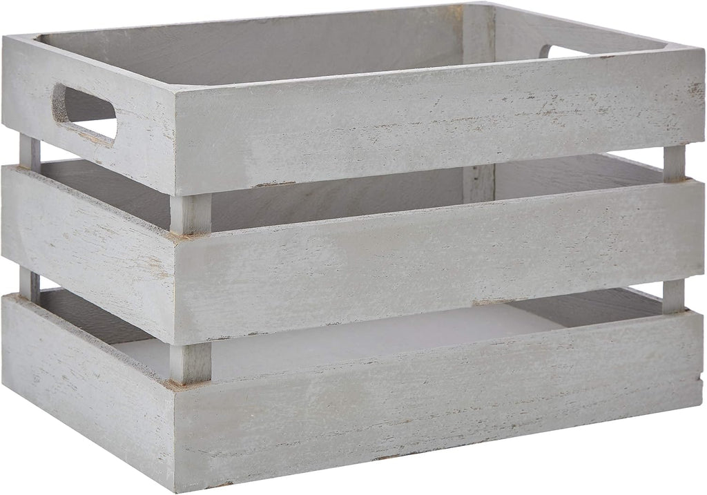 Zeller Storage Box Vintage 31x21x18,7cm of Wood in Grey, 31 x 21 x 18.7 cm