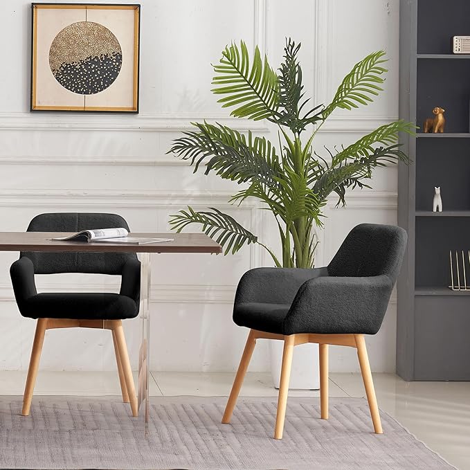Mid Century Modern Dining Chairs Set of 2 & 4 & 6 Comfy Accent Chair ...