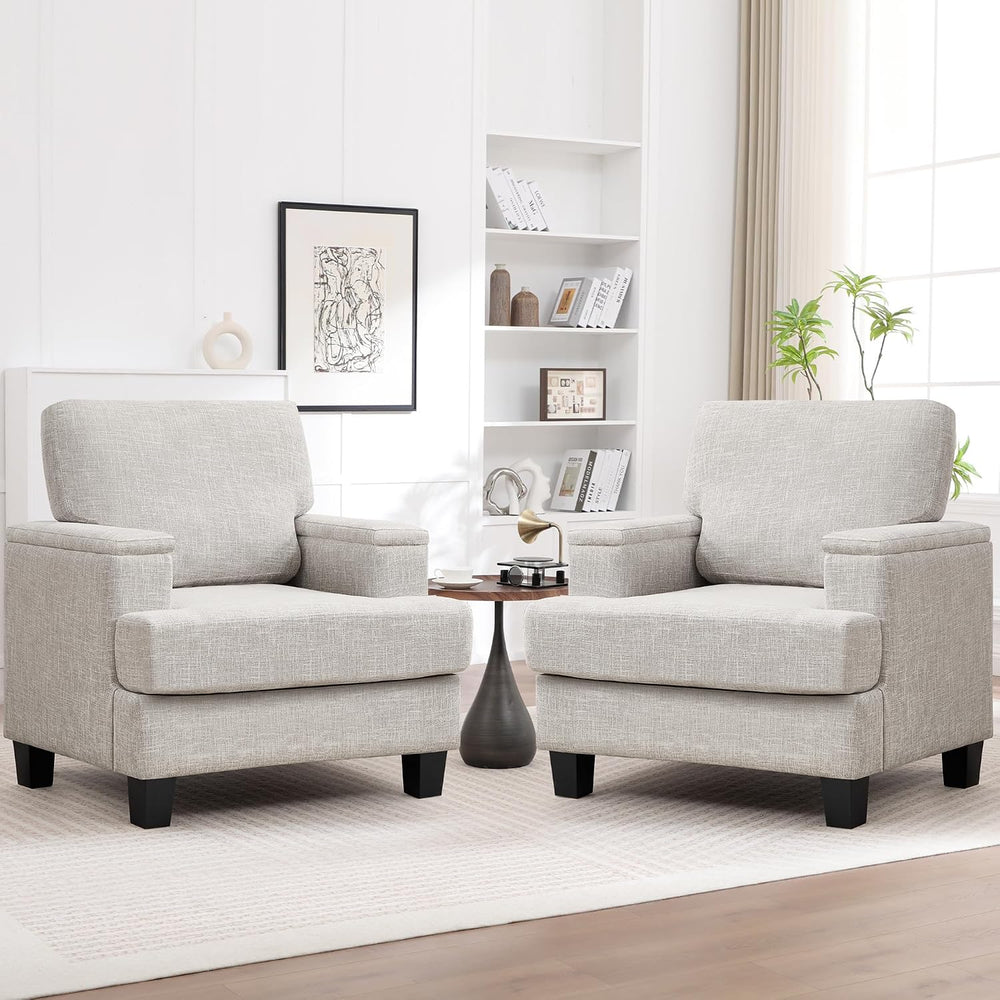 Accent Chairs Set of 2 with Armrest Storage, Modern Reading Living Room Chair...