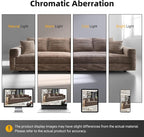 KEIKI 102.4" Sectional Couches, Modern Comfy Upholstered Sofa Cloud Couch, Deep Seat 4 Seat Sofa Set with Soft Pillows and Movable Ottoman for Living Room, Apartment, Office, Camel