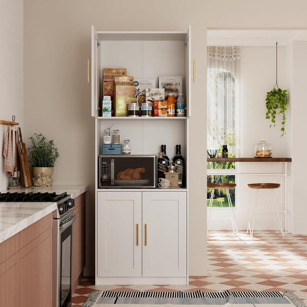 85" Kitchen Storage Cabinets,Corner Pantry Cabinet,Tall Bathroom Cabinet...