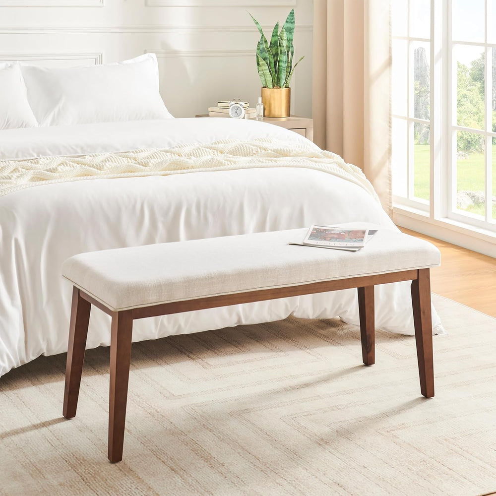 kinmars Upholstered Bench for Bedroom End of Bed,42.5-inch Entryway Bench for...