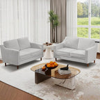 Kingfun 56" Chenille Sofa, Loveseat Couch, Mid Century Modern Love Seat Couches with Solid Wood Frame for Living Room & Bedroom, Silver Gray