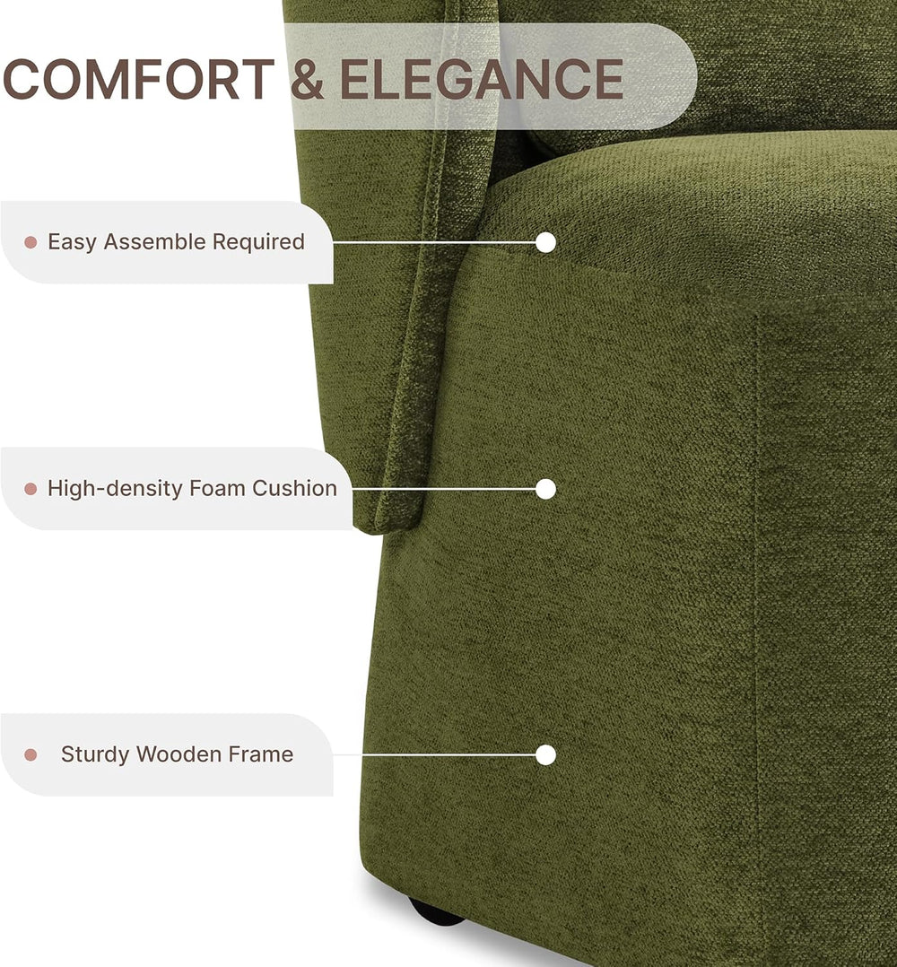 KISLOT Upholstered Dining Chairs with Wheels, Easy Assembly Stain Resistant F...