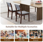 GOFLAME Wood Dining Chairs Set of 4, Linen Fabric Upholstered Kitchen Side Chairs with Padded Seat & Back, Rubber Wood Legs, Farmhouse Armless Dining Room Chairs for Living Room Restaurant