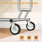 Heavy Duty Clothes Rack with Metal Basket, 720 LBS Rolling Double Rod Garment Rack, Portable Extendable Clothing Rack with Wheel for Bedroom, Laundry Room & Retail Store