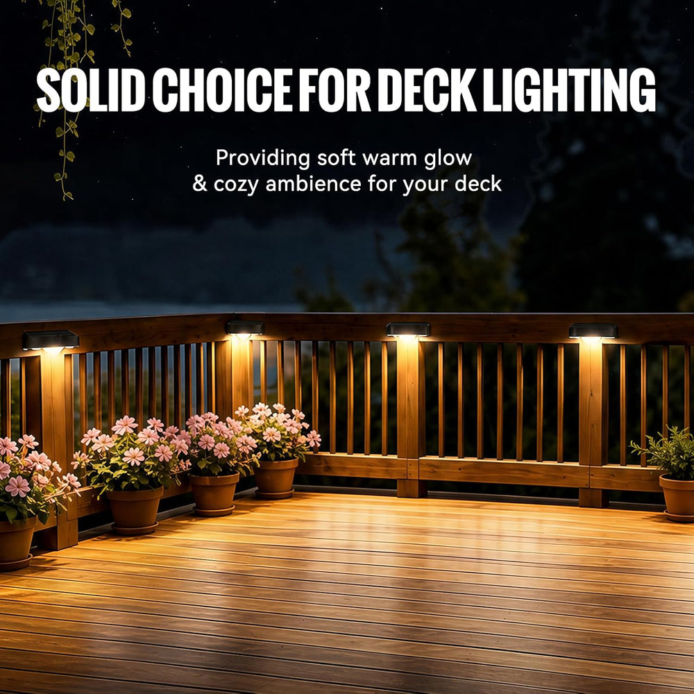 12 Pack Solar Deck Fence Lights Outdoor with 3 Modes Motion Sensor