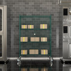 18"x48"x70" Metal Wire Green Security Heavy Duty Commercial NSF Certified Storage Unit | Mobile Wire Security Cage Kit