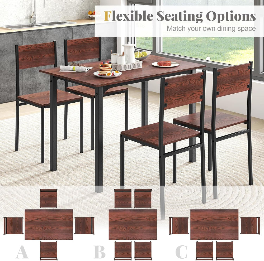 Tangkula Dining Table Set for 4, Modern Table and Chairs Set of 4 for Kitchen...