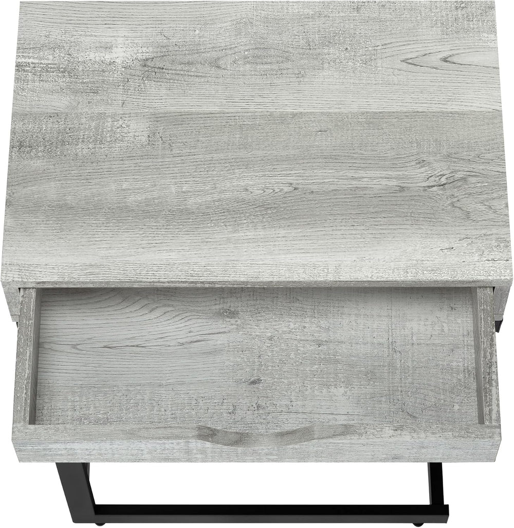 Accent Table, C-Shaped, End, Side, Snack, Storage Drawer, Living Room, Bedroo...