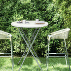 32in Cocktail Table, Plastic Folding Round High Top Indoor Outdoor Use, Foldable Bar Height Table for Parties and Commercial Events (White, 2 Pcs)