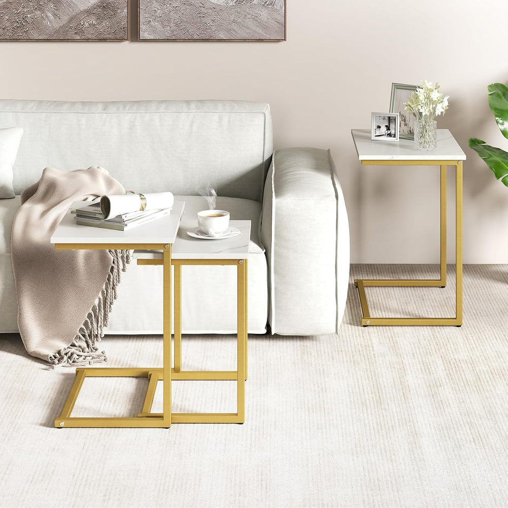 GOFLAME Nesting Coffee Tables Set of 3, Rectangular Nesting Center Table with...