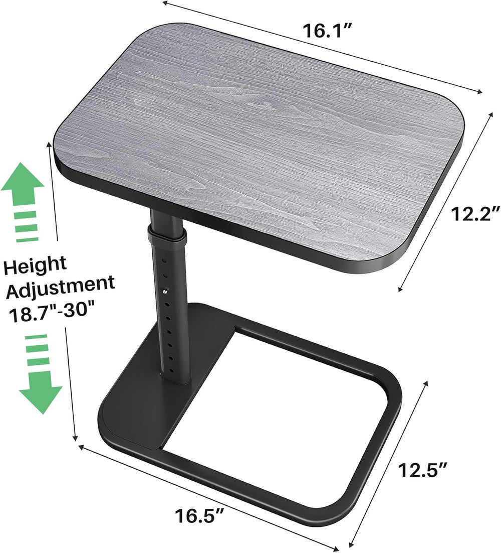 Kitstorack TV Tray Table, Adjustable Height & Rounded Metal Corners, Snac...