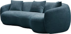 Curved Sofa, 93.6'', 4 Seater, Boucle, Modern, Blue, for Reception Place | 93.6'' Modern Boucle Curved Sofa for Living Room, Luxury Modern Comfy Curved Couch for Apartment, Reception Place