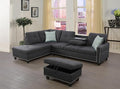 Evan Sectional Sofa or Couch with Ottoman for Living Room, Apartment, Bedroom, Office