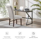 Tufted Dining Chairs Set of 4, Upholstered Parsons Dining Room Chairs, Fabric Kitchen Side Chair with Wood Legs, Light Grey