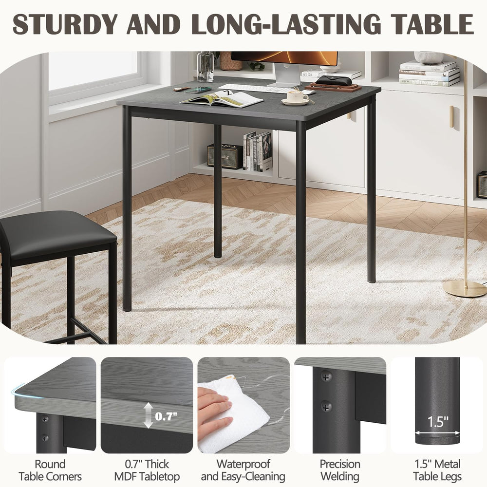 EROMMY Dining Table Set for 4, Modern Kitchen Table and Chairs with PU Leathe...