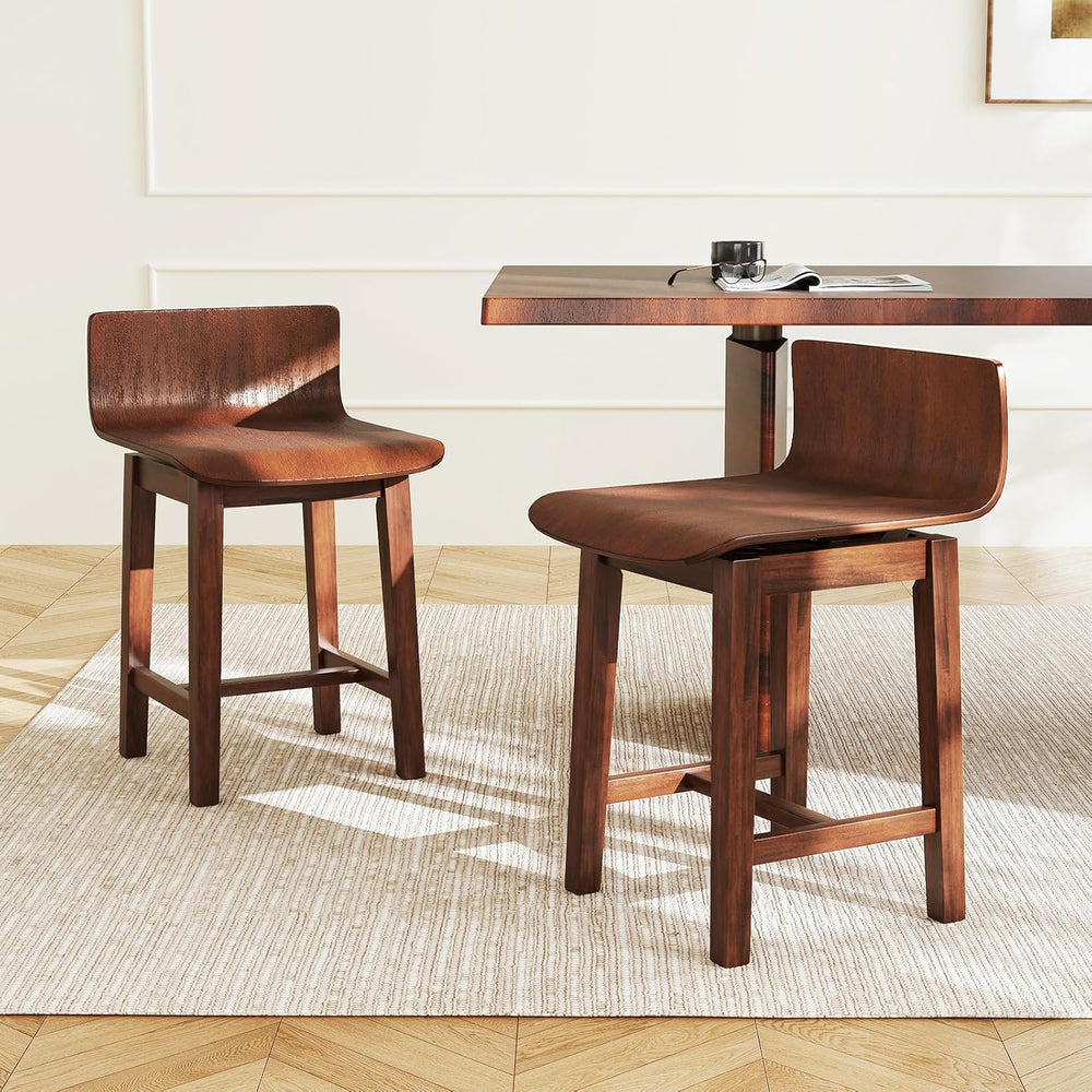 GOFLAME Swivel Dining Chairs Set of 4, Farmhouse Kitchen Chairs with Low Back...