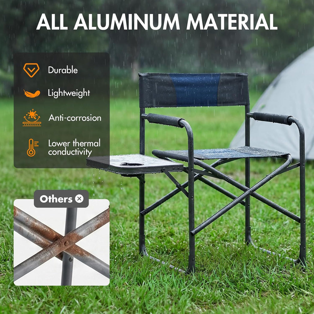 Portal Directors Chair for Adults with Side Table, Folding Camping Chairs Hea...