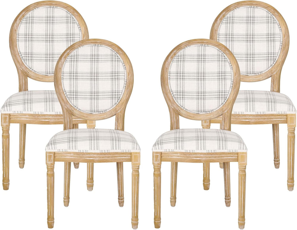 Christopher Knight Home Phinnaeus Dining Chair Set, Set of 4, Wood, Gray Plai...