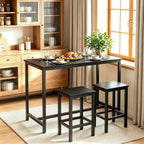 HOOBRO Bar Table, Rectangular Pub Table, 47.2" Counter Height Bar Table, Industrial Bar Height Table, Dining Table for Kitchen, Living Room, Easy to Assemble, Black BB50BT01