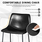 LEMBERI Faux Leather Dining Chairs Set of 2, 18 Inch Modern Kitchen & Dining Room Chairs with Backrest and Metal Legs, Comfortable Upholstered Seat