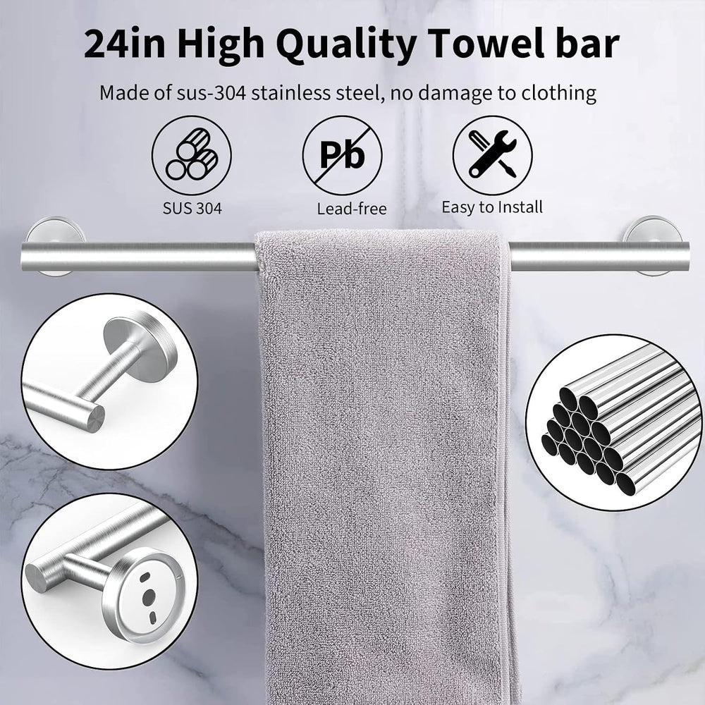 Newfun 10-Pieces Brushed Nickel Bathroom Hardware Set 24 Inch