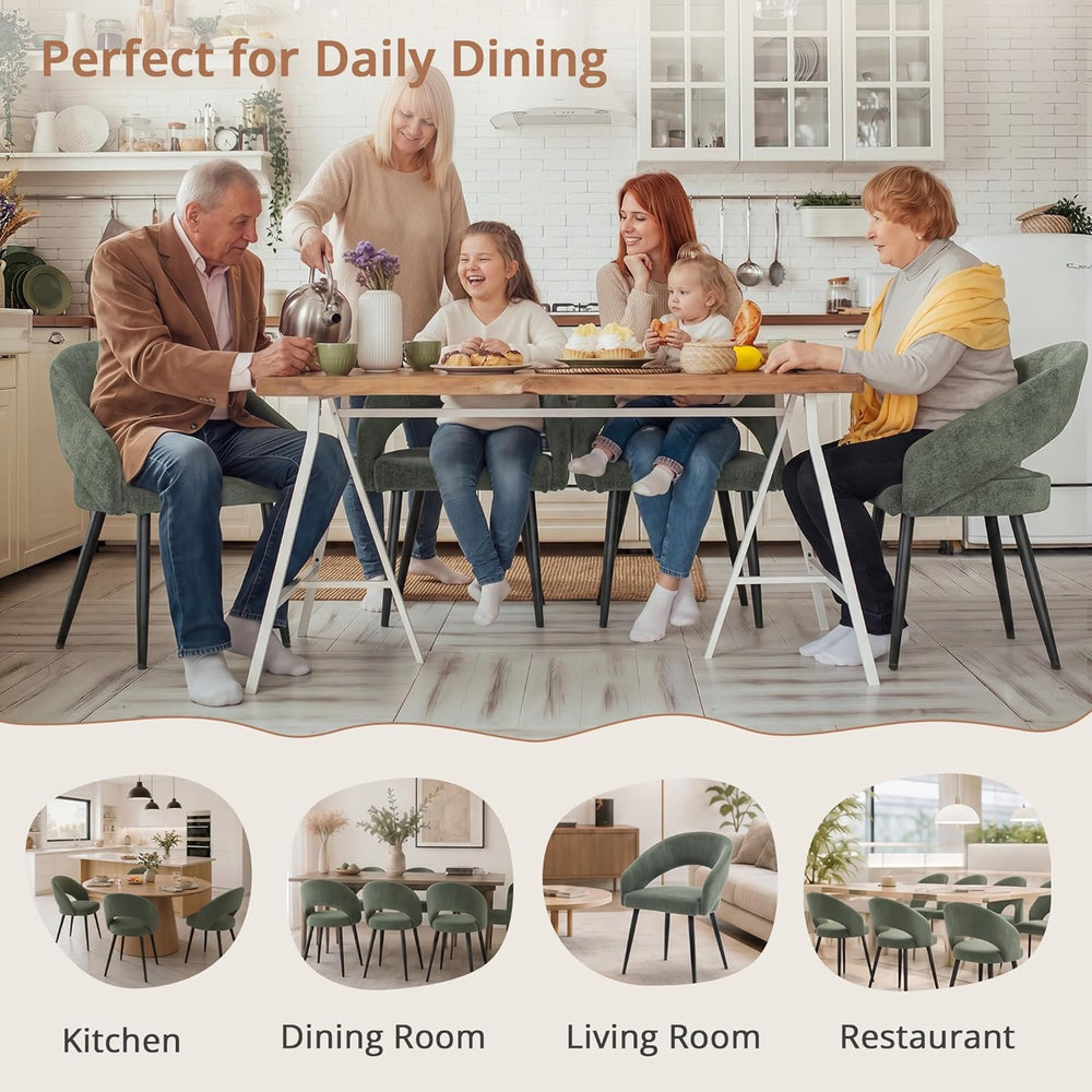 LUE BONA Modern Dining Chairs Set of 4, Upholstered Armrest Side Chairs for K...
