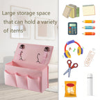 Bedside Caddy Bedside Storage Organizer,Bed Caddy With Thickened Material Suitable for Homes, Dormitories, Hospitals, Cribs, RVs，Great for Magazines,Books,Remote, Phone (Pink)