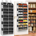 Over the Door Organizer 5 Tiers, Extra Large Behind Door Storage of 10 Compartments, 80 lbs Weight Capacity Hanging Storage Organizer with Clear Window Kids Toys, Shoes, Diapers, Room storage