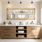 Full Length Mirror with Wooden Frame, 56"X22" Solid Wood Standing Floor Mirror for Farmhouse, Bathroom, Bedroom Decor, Hanging or Leaning Wall-Mounted(Natural)