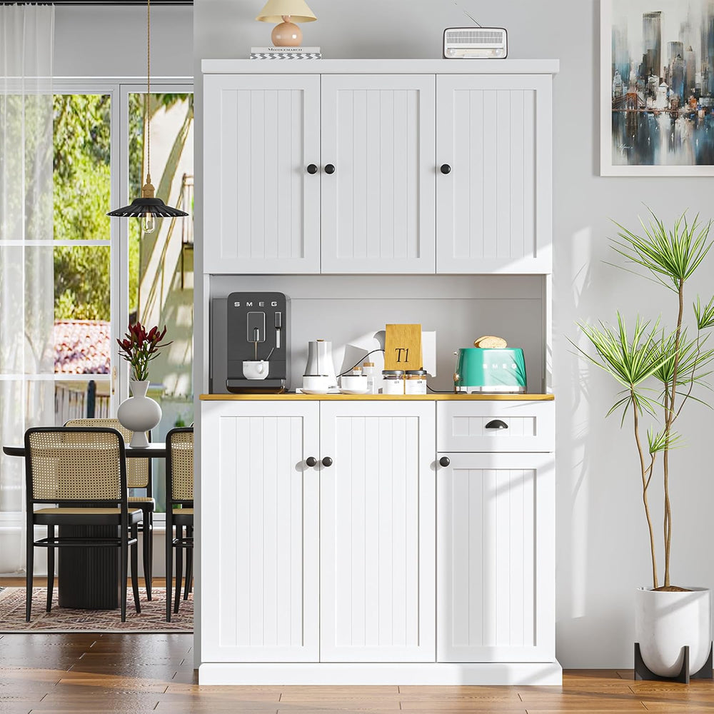 RASOO Buffet Hutch Cabinet Kitchen Sideboard Pantry Cabinet Wood Kitchenware ...