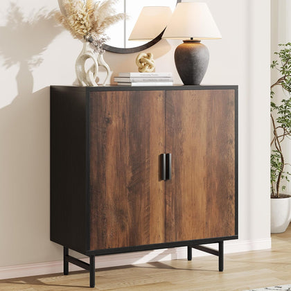 Sideboard Buffet Cabinet with Storage, Kitchen Storage Cabinet with Adjustable Shelf, 2-Door Console Table Accent Cabinet for Living Dining Room, Entryway, Hallway, Credenza, Coffee Liquor Bar, Rustic