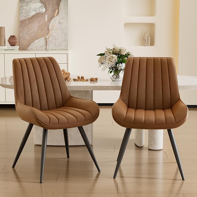 Dining Chairs Set of 2, Mid Century Modern Kitchen Chairs with Soft Cushion, ...