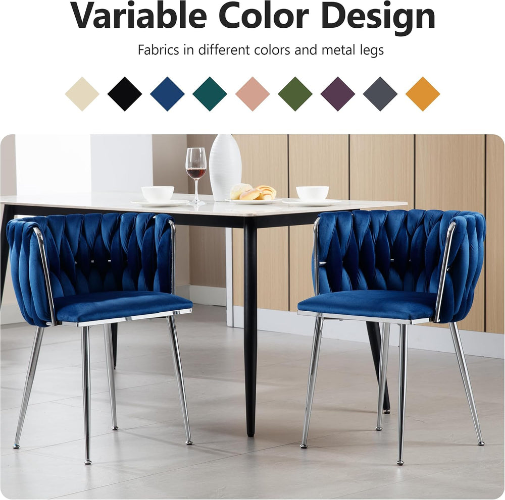 Velvet Dining Chairs Velvet Woven Upholstered Dining Room Chair Modern Armres...