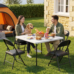 Folding Table and Chairs Set for 4, 5 Piece Card Table Set with 36" Square Foldable Table & 4 Padded Folding Chairs, Portable Indoor Outdoor Dining Table Set for Picnic, Camping, RV, Game Night, Patio