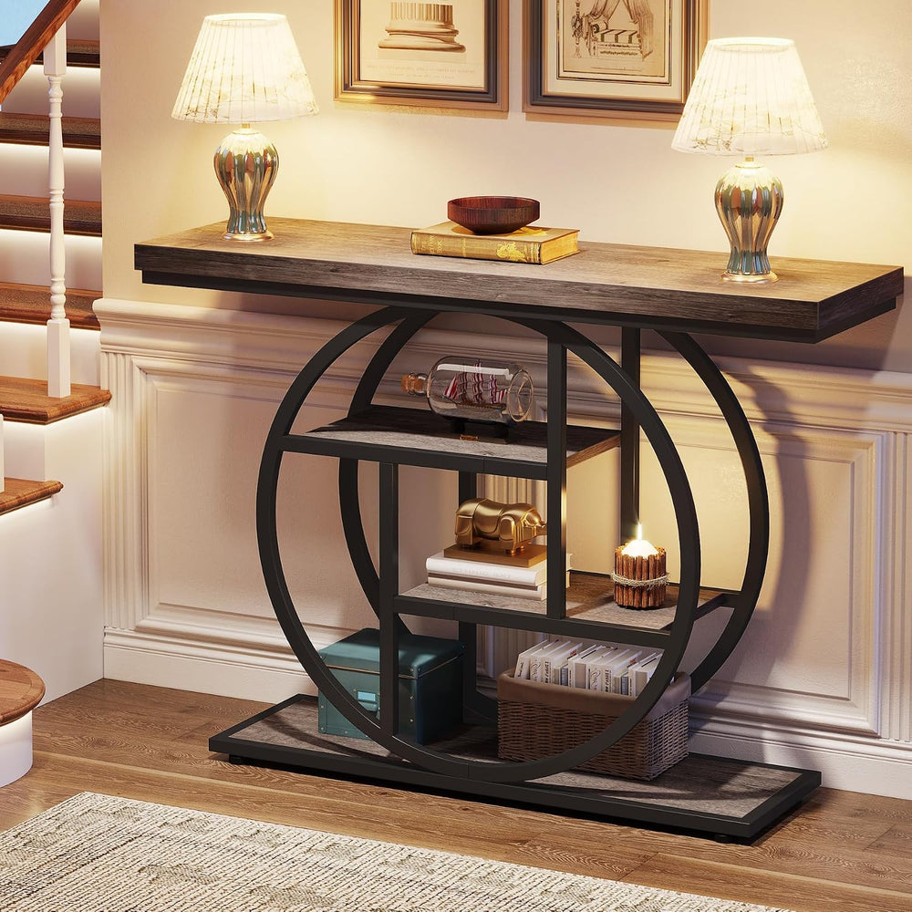 Tribesigns 41.3" Console Table, Industrial 4-Tier Sofa Table Entryway Ta...