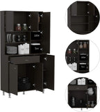 1 Shelf 1 Drawer Pantry Cabinet Black