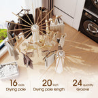Clothes Drying Rack Foldable,Laundry Drying Rack,Drying Rack Clothing(16 Wood Poles),Clothes Hanger Rack,Laundry Rack Folding,Collapsible,Retractable
