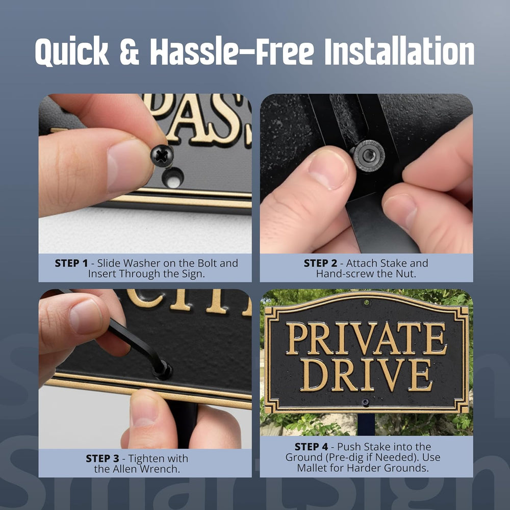SmartSign “Private Drive” GardenBoss Statement Plaque | 5.75" x 9.5&quot...