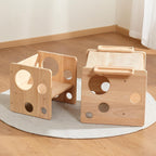 Montessori Weaning Table and Chair Set, Adjustable Toddler Furniture to 1-3 | Solid Wood Material, Multi-Scene Use, Ideal for Learning, Eating and Drawing, Safe Activity Furniture for Baby Boys and Girls